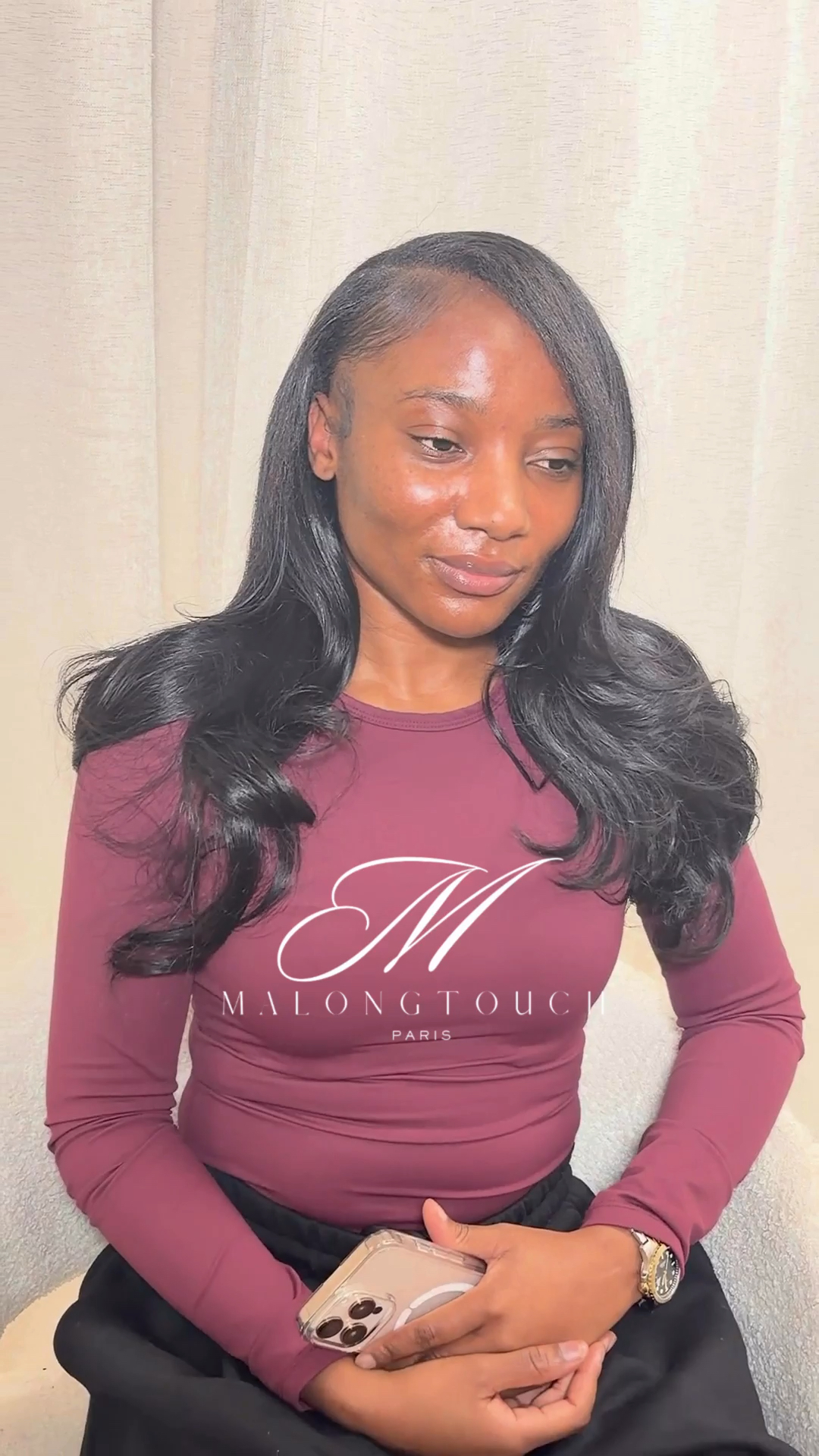 Vidéo Tissage sew in chez Malong Touch